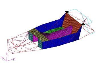 Generic spaceframe optimisation study using CAE tools to save 20kg. Please see our Services page for a full report.